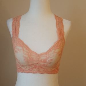 Free People Galloon lace razor back bra peach